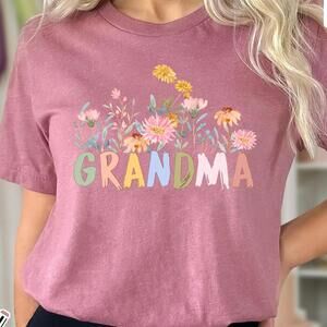Grandma Wildflower Tshirt, Grandma Tshirt, Grandma Floral
